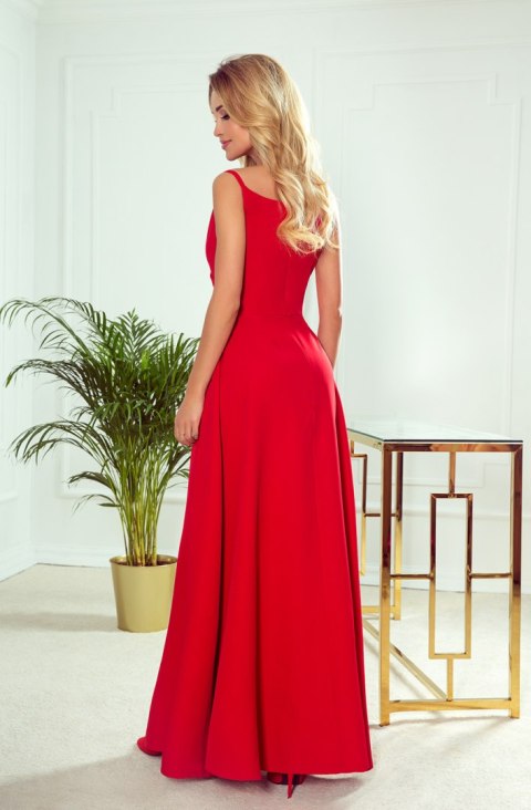 299-1 CHIARA elegancka maxi suknia na ramiączkach - CZERWONA 299-1 CHIARA elegancka maxi suknia na ramiączkach - CZERWONA